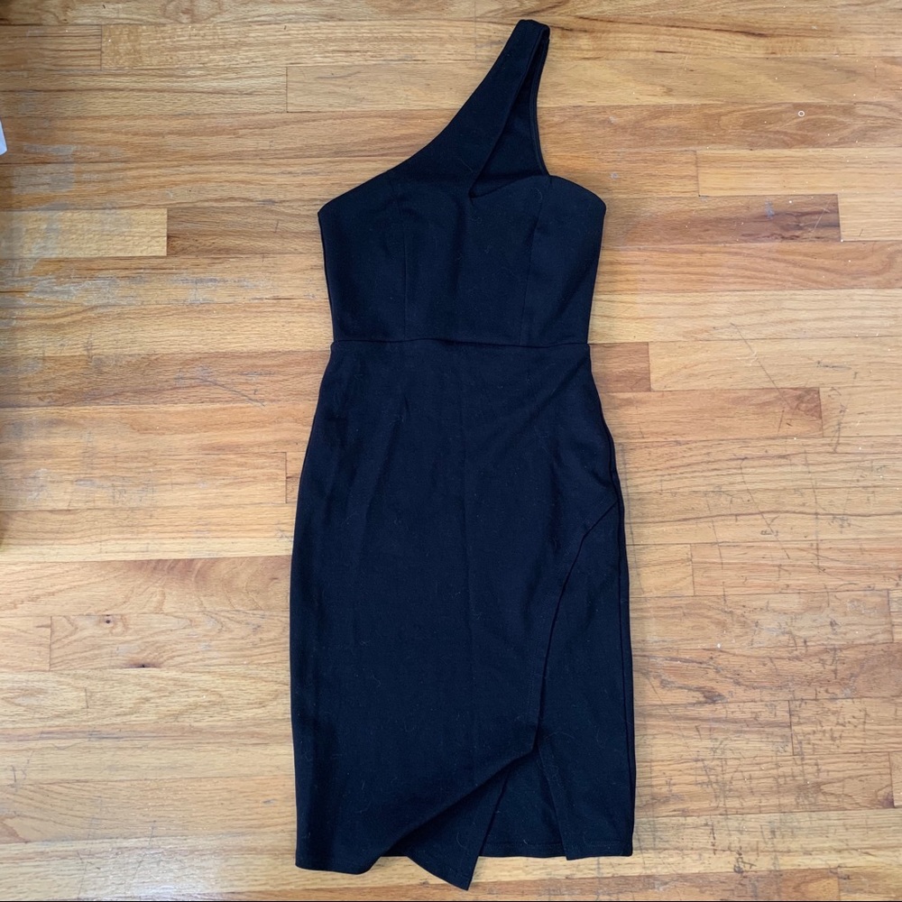 One Shoulder Black Dress